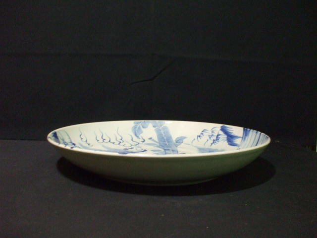 青花麒麟大盤「青花麒麟反口盤」 中国陶磁器