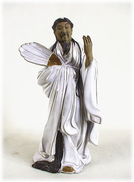 中国歴史人物 諸葛亮孔明像「大」 石湾窯